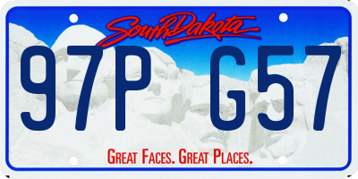 SD license plate 97PG57