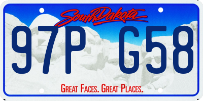SD license plate 97PG58