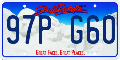 SD license plate 97PG60