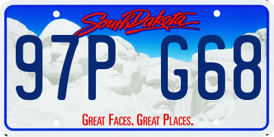 SD license plate 97PG68