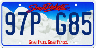 SD license plate 97PG85