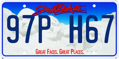 SD license plate 97PH67
