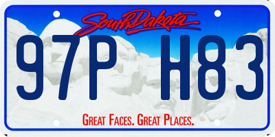 SD license plate 97PH83