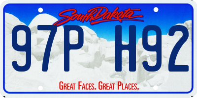 SD license plate 97PH92