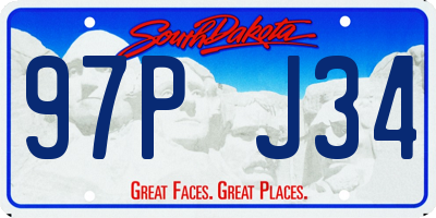 SD license plate 97PJ34