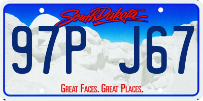 SD license plate 97PJ67