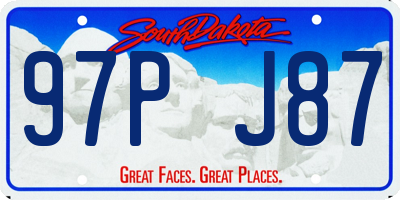 SD license plate 97PJ87