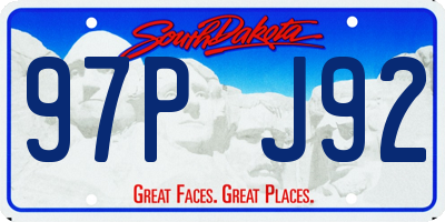 SD license plate 97PJ92
