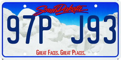 SD license plate 97PJ93