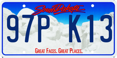 SD license plate 97PK13