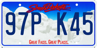 SD license plate 97PK45