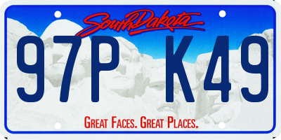 SD license plate 97PK49