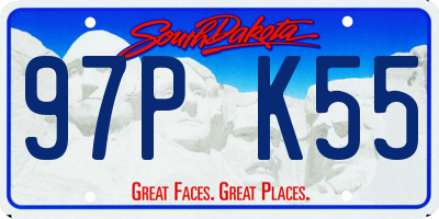 SD license plate 97PK55