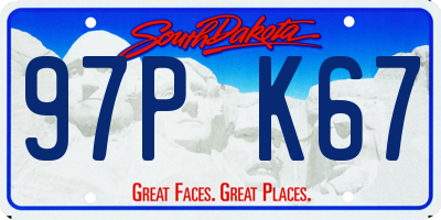 SD license plate 97PK67