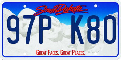 SD license plate 97PK80