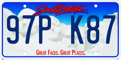 SD license plate 97PK87