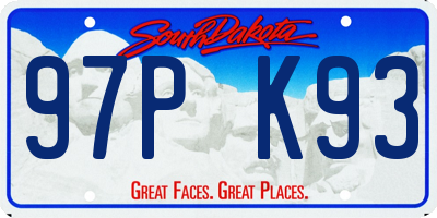 SD license plate 97PK93