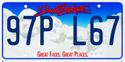 SD license plate 97PL67