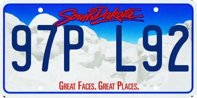 SD license plate 97PL92