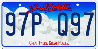 SD license plate 97PQ97