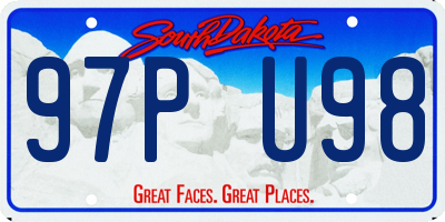 SD license plate 97PU98