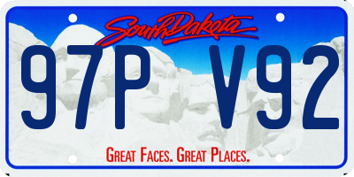 SD license plate 97PV92