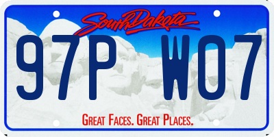 SD license plate 97PW07