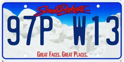 SD license plate 97PW13