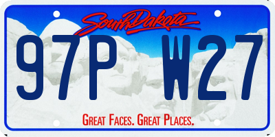 SD license plate 97PW27