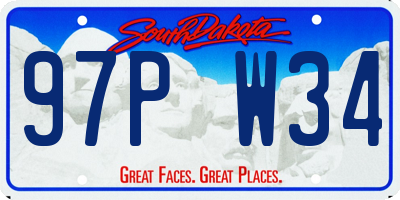 SD license plate 97PW34