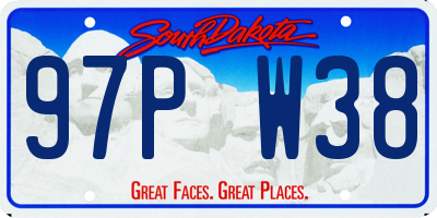 SD license plate 97PW38