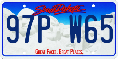 SD license plate 97PW65