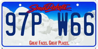SD license plate 97PW66
