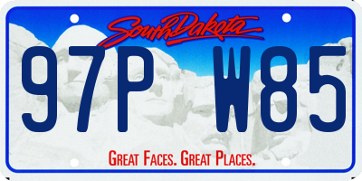 SD license plate 97PW85