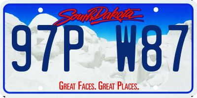 SD license plate 97PW87