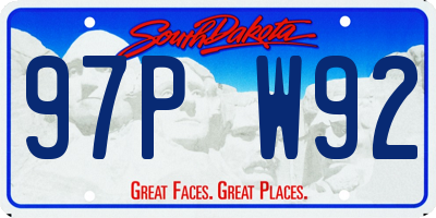 SD license plate 97PW92