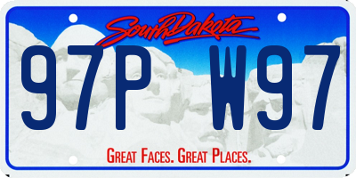 SD license plate 97PW97