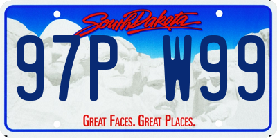 SD license plate 97PW99