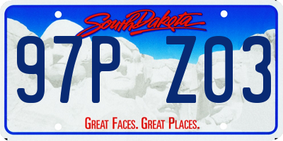 SD license plate 97PZ03