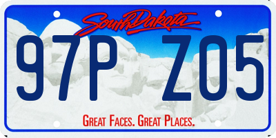 SD license plate 97PZ05