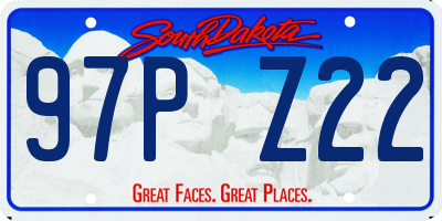 SD license plate 97PZ22