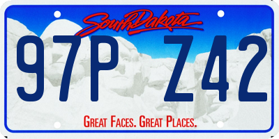 SD license plate 97PZ42