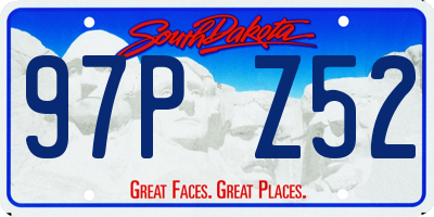 SD license plate 97PZ52