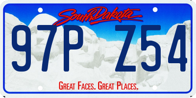 SD license plate 97PZ54