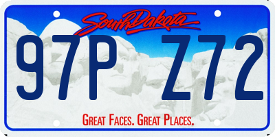 SD license plate 97PZ72
