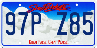 SD license plate 97PZ85
