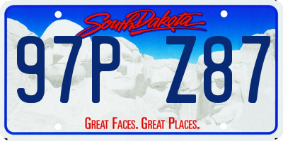 SD license plate 97PZ87