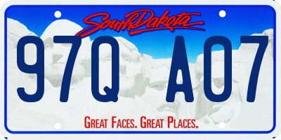SD license plate 97QA07