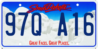 SD license plate 97QA16