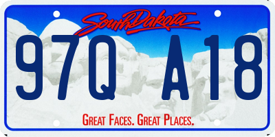 SD license plate 97QA18